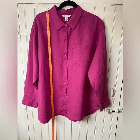 Athleta Retreat Linen Top Iceland Pink Size XL Oversized - Picture 5 of 12